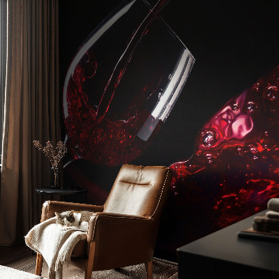 Mural de pared con estampado hermoso en color vino tinto