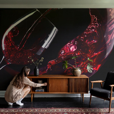 Mural de pared con estampado hermoso en color vino tinto