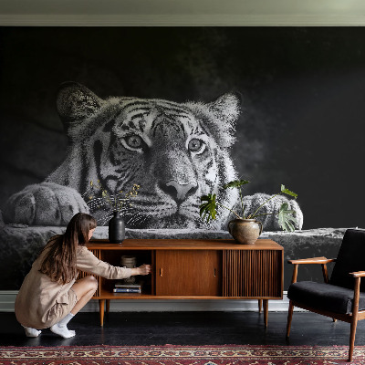 Papel mural texturado decorativo con diseño 'Mirada depredadora'