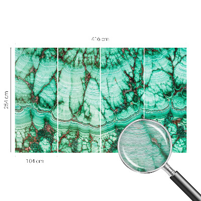 Mural decorativo con patrones verdes