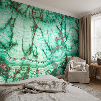 Mural decorativo con patrones verdes