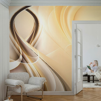 Fotomural decorativo para cabecero de cama con diseño de líneas onduladas