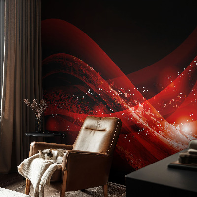Mural de pared con estampado hermoso con el diseño Vórtice Rojo