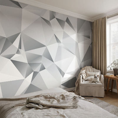 Mural decorativo con diseño de geometría abstracta