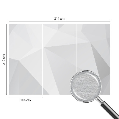 Fotomural decorativo para cabecero de cama con un diseño de triángulos grises