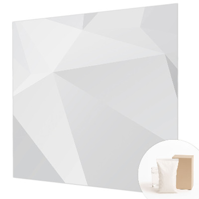 Fotomural decorativo para cabecero de cama con un diseño de triángulos grises