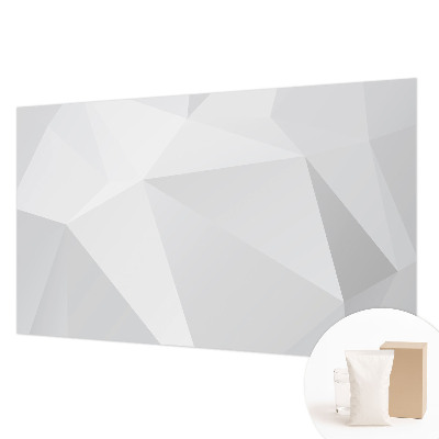 Fotomural decorativo para cabecero de cama con un diseño de triángulos grises