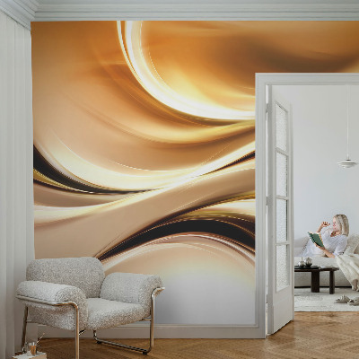Mural de pared con estampado hermoso con diseño de líneas fluidas