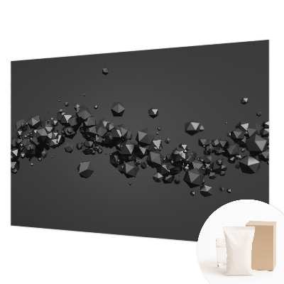 Papel mural texturado decorativo con bultos negros en la superficie
