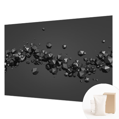 Papel mural texturado decorativo con bultos negros en la superficie