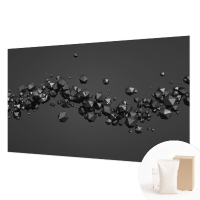 Papel mural texturado decorativo con bultos negros en la superficie