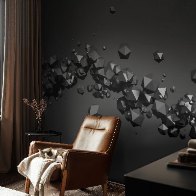 Papel mural texturado decorativo con bultos negros en la superficie