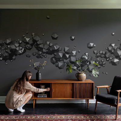Papel mural texturado decorativo con bultos negros en la superficie