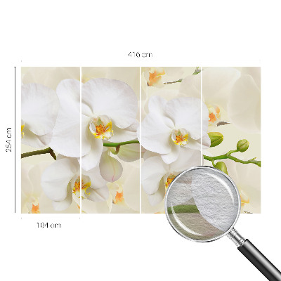Fotomural decorativo para cabecero de cama con un motivo de riqueza floral