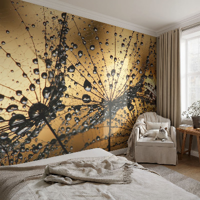 Papel mural con patrón decorativo con delicadas gotas decorativas