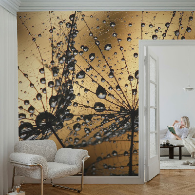 Papel mural con patrón decorativo con delicadas gotas decorativas