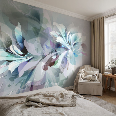 Mural de pared con estampado hermoso con diseño de abstracción floral