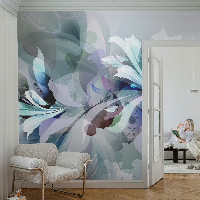 Mural de pared con estampado hermoso con diseño de abstracción floral