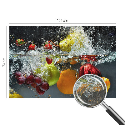 Fotomural decorativo para cabecero de cama con diseño de frutas en agua