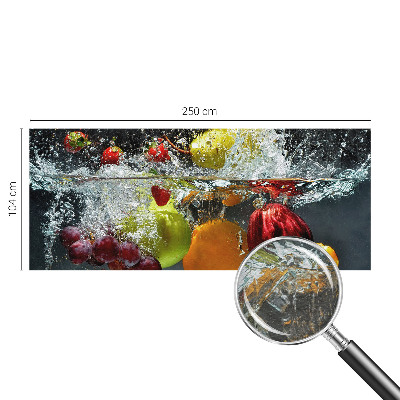Fotomural decorativo para cabecero de cama con diseño de frutas en agua