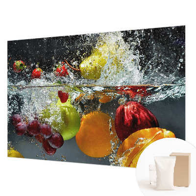 Fotomural decorativo para cabecero de cama con diseño de frutas en agua
