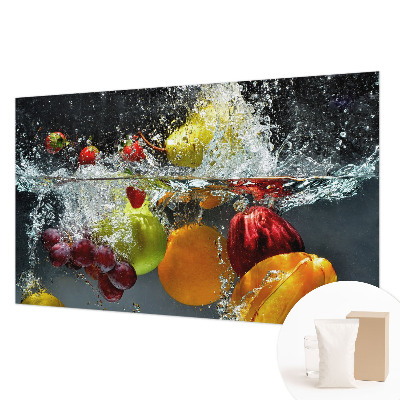 Fotomural decorativo para cabecero de cama con diseño de frutas en agua