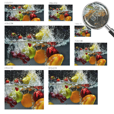 Fotomural decorativo para cabecero de cama con diseño de frutas en agua