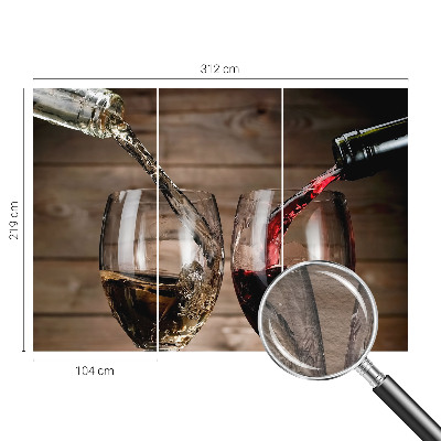 Mural decorativo con motivo de copas de vino