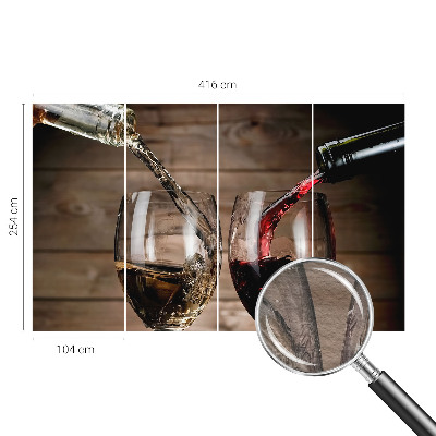 Mural decorativo con motivo de copas de vino