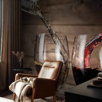 Mural decorativo con motivo de copas de vino
