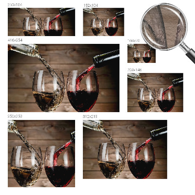 Mural decorativo con motivo de copas de vino