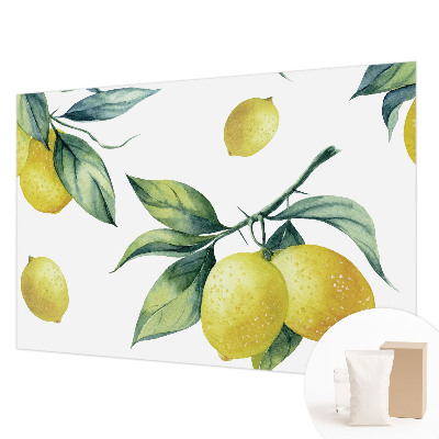 Papel mural con patrón decorativo con motivo de limón
