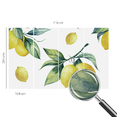 Papel mural con patrón decorativo con motivo de limón