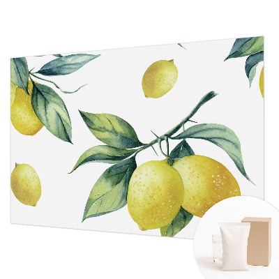 Papel mural con patrón decorativo con motivo de limón