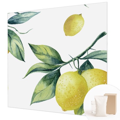 Papel mural con patrón decorativo con motivo de limón