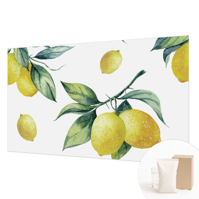 Papel mural con patrón decorativo con motivo de limón