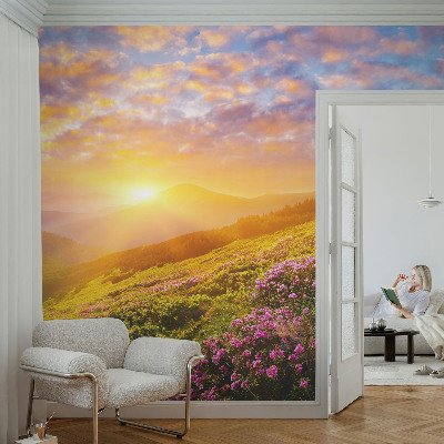 Mural de pared con estampado hermoso con motivo de montaña del oeste