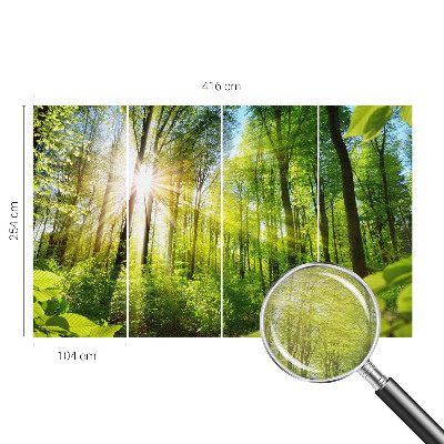 Mural decorativo con diseño 'Luz del bosque'