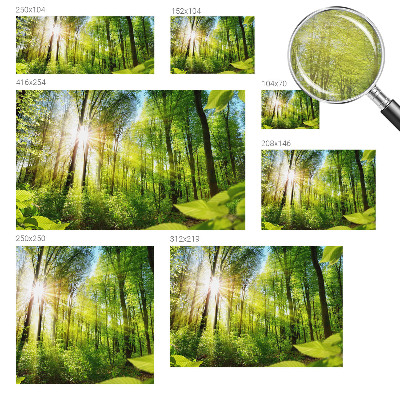 Mural decorativo con diseño 'Luz del bosque'