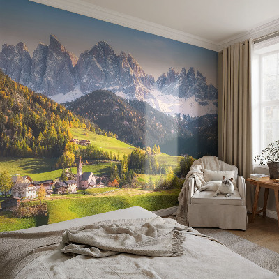 Fotomural decorativo para cabecero de cama con un paisaje de montaña