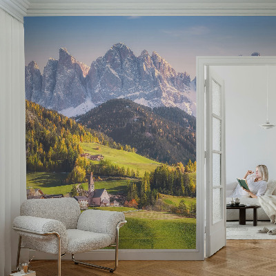 Fotomural decorativo para cabecero de cama con un paisaje de montaña