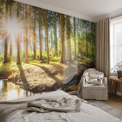 Papel mural con patrón decorativo con el diseño “Idilio forestal”