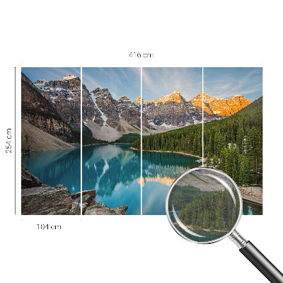 Mural de pared con estampado hermoso con el motivo «Reflejo de la montaña»
