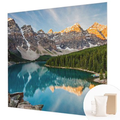 Mural de pared con estampado hermoso con el motivo «Reflejo de la montaña»