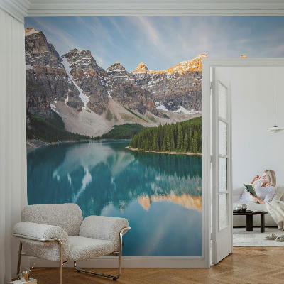 Mural de pared con estampado hermoso con el motivo «Reflejo de la montaña»