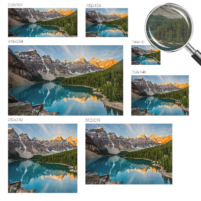 Mural de pared con estampado hermoso con el motivo «Reflejo de la montaña»