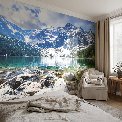 Fotomural decorativo para cabecero de cama con un paisaje de montaña
