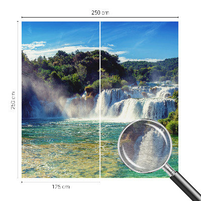 Mural de pared con estampado hermoso con un paisaje de cascada