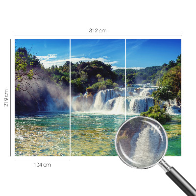Mural de pared con estampado hermoso con un paisaje de cascada