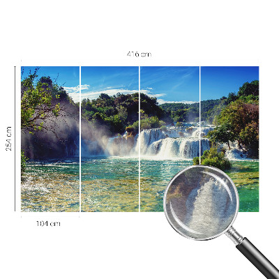 Mural de pared con estampado hermoso con un paisaje de cascada